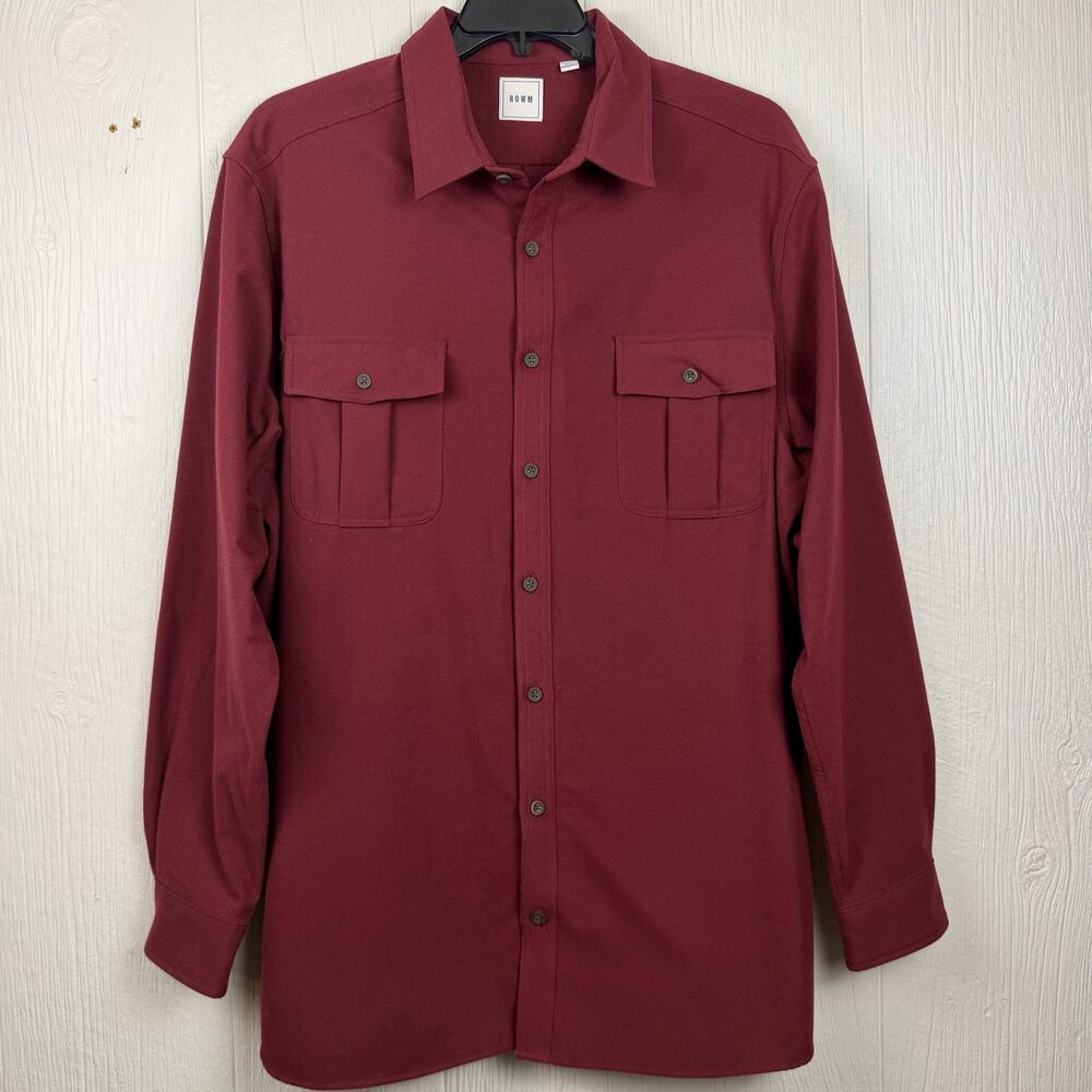 ROWM shirt men’s 2XLT maroon long sleeve NWOT RN 58909 suede flannel texture